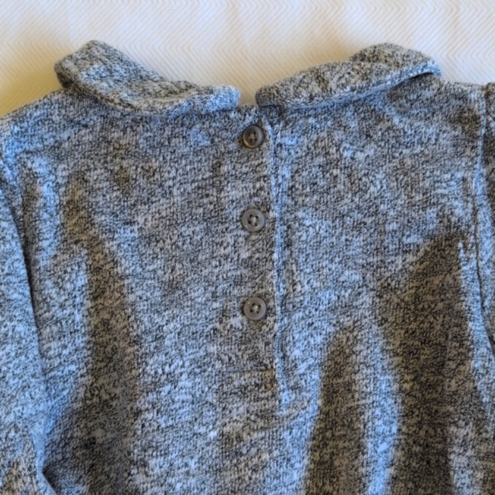 babyGap gray marl soft knit peter pan collar swing top 3-6 months baby girl - Picture 5 of 6